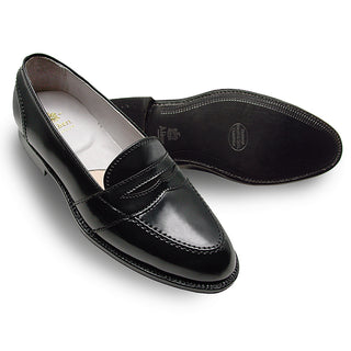 6845 Full Strap Slip-On Penny Loafer (Black Shell Cordovan)