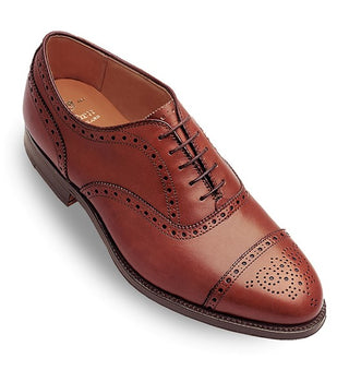 911 Medallion Perf Tip Bal Oxford (Burnished Tan Calf)