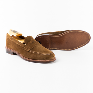 6243F Unlined Leisure Handsewn Penny Loafer LHS Snuff Suede