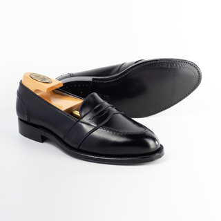 681 Full Strap Slip-On Penny Loafer (Black Calf)