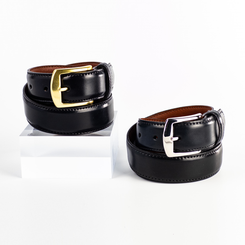 Alden Belt with Brass or Nickel Buckle (Color 8 Shell Cordovan